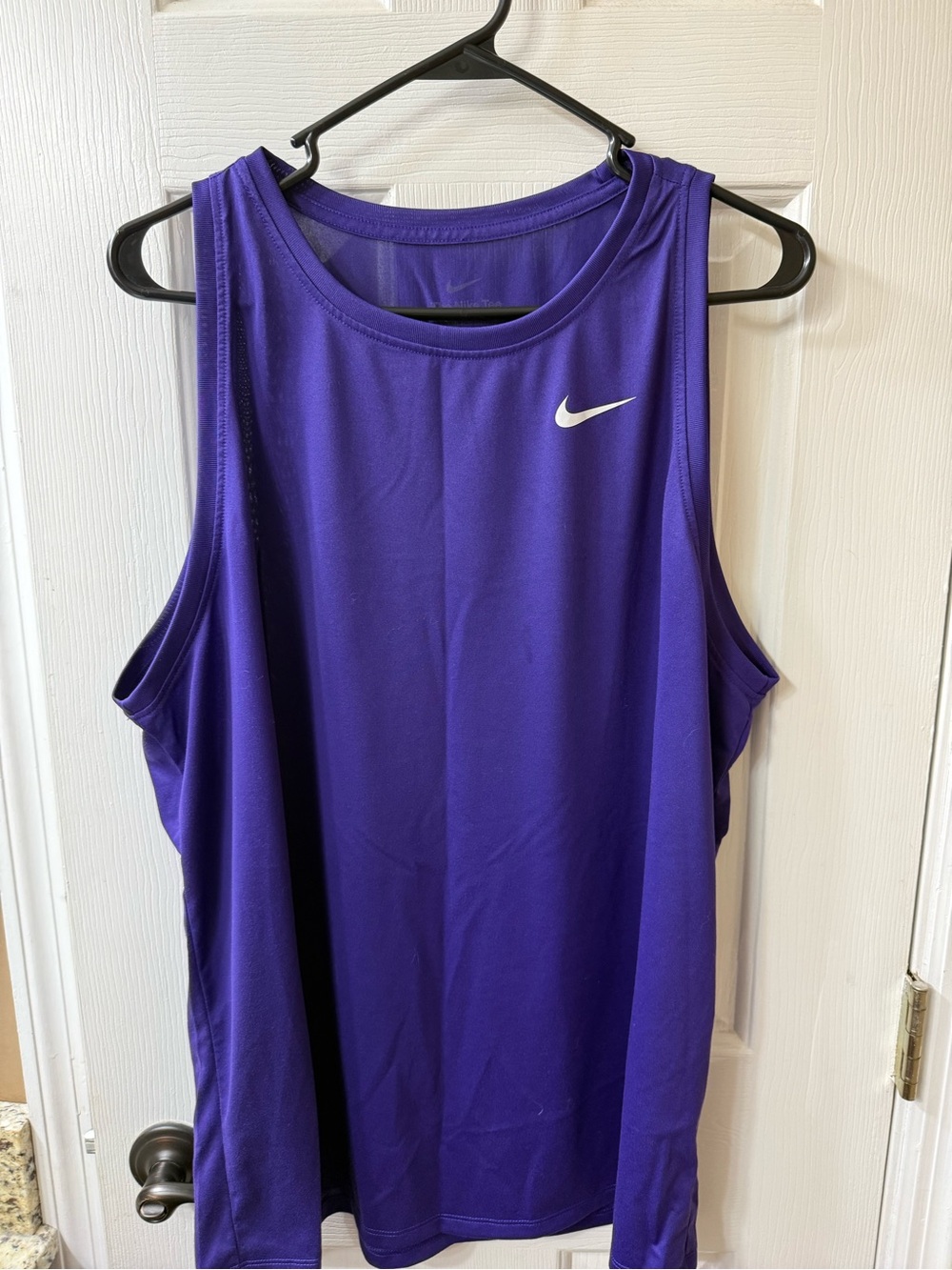 Nike Purple Sleeveless Dri-FIT Tank with White Swoosh